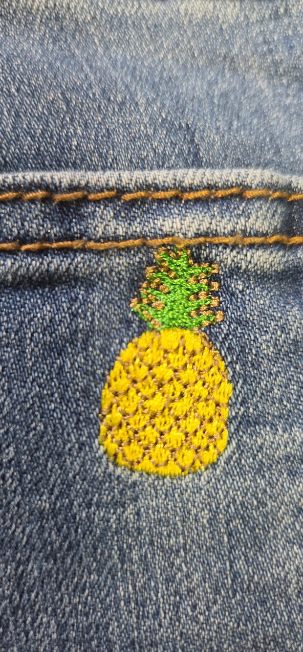 Christopher & Banks Embroidered Pineapple Denim Shorts - Sizd 16 - Picture 3 of 8